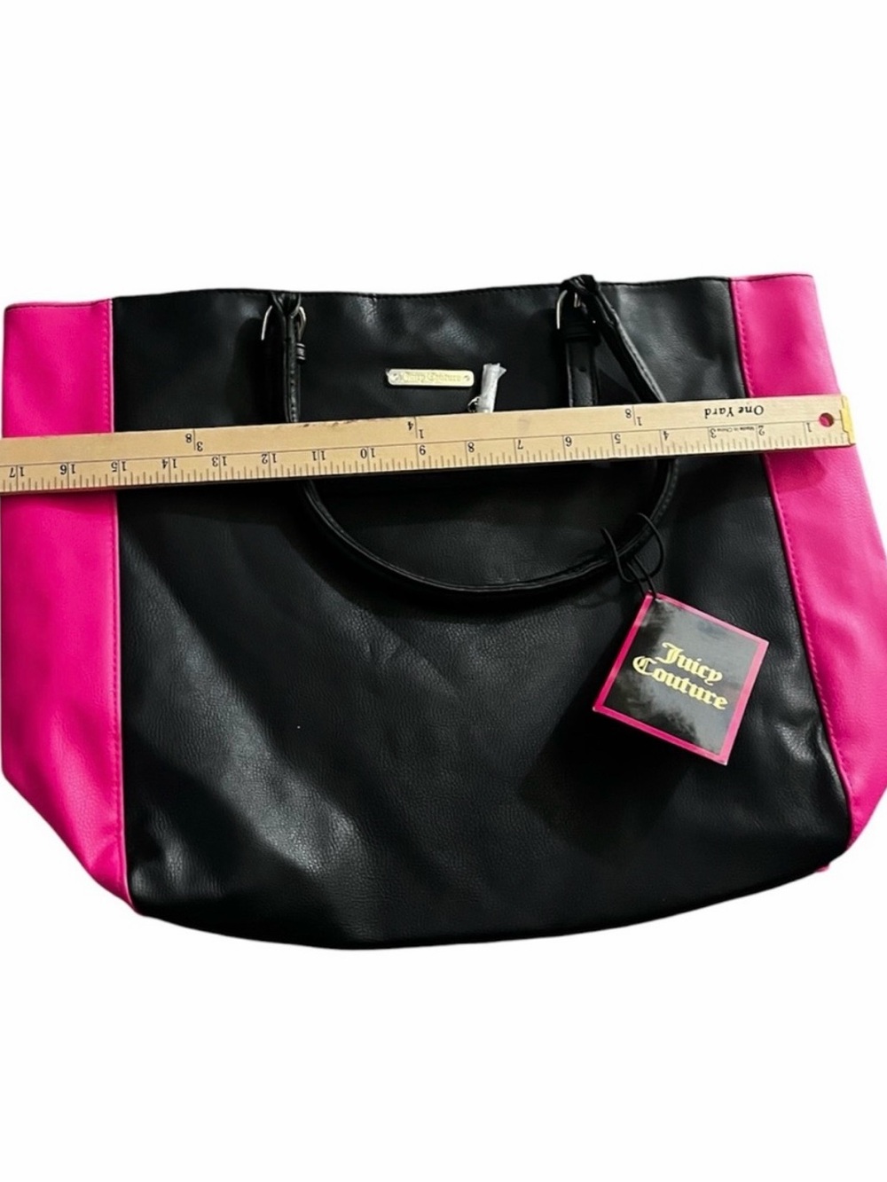 Juicy Couture Black & Hot Pink Tote Bag - Picture 4 of 6